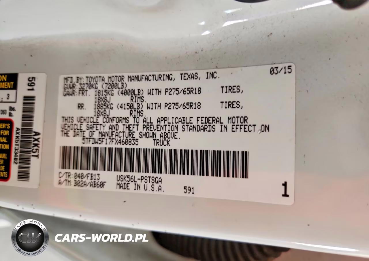 2015 Toyota Tundra Sr5 VIN:5TFDW5F17FX460835 - 12
