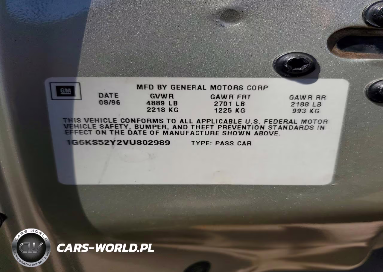 1997 Cadillac Seville Sls VIN:1G6KS52Y2VU802989 - 12