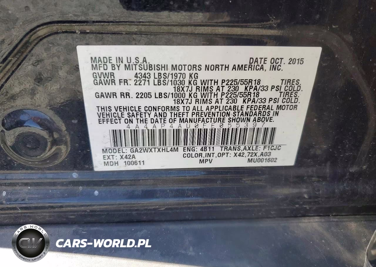 2015 Mitsubishi Outlander Sport Se VIN:4A4AP4AU0FE055397 - 13