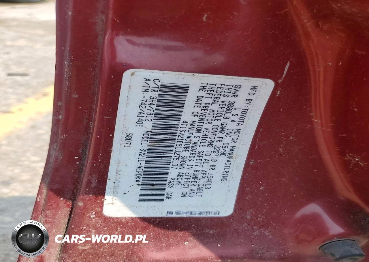 1990 Toyota Camry Deluxe VIN:4T1SV21E8LU275107 - 12