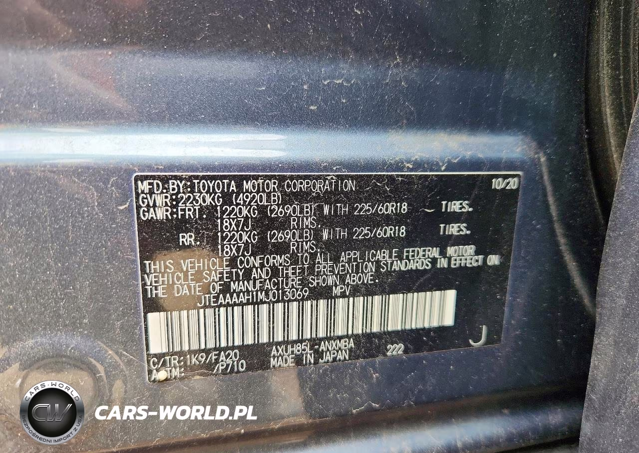 2021 Toyota Venza Le VIN:JTEAAAAH1MJ013069 - 14