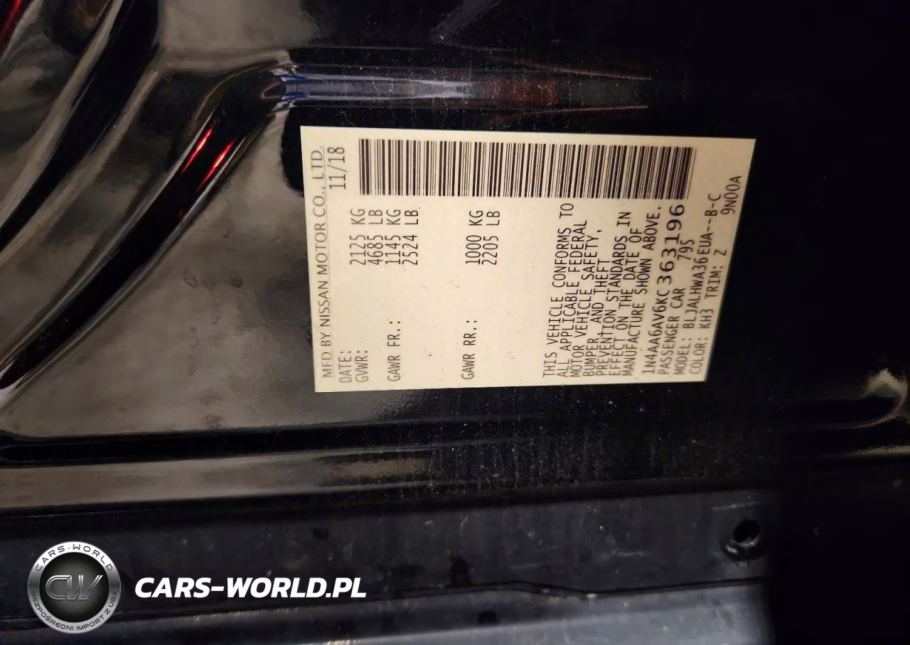 2019 Nissan Maxima Platinum VIN:1N4AA6AV6KC363196 - 12