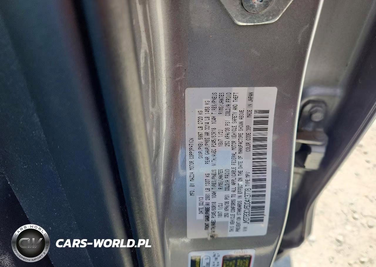 2013 Mazda Cx-9 Touring VIN:JM3TB3CV6D0413778 - 13