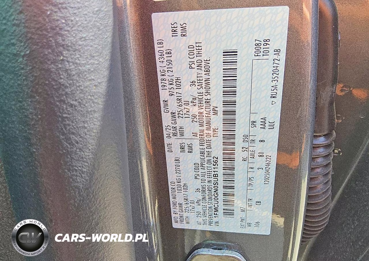 2025 Ford Escape Active VIN:1FMCU0GN0SUB11562 - 13