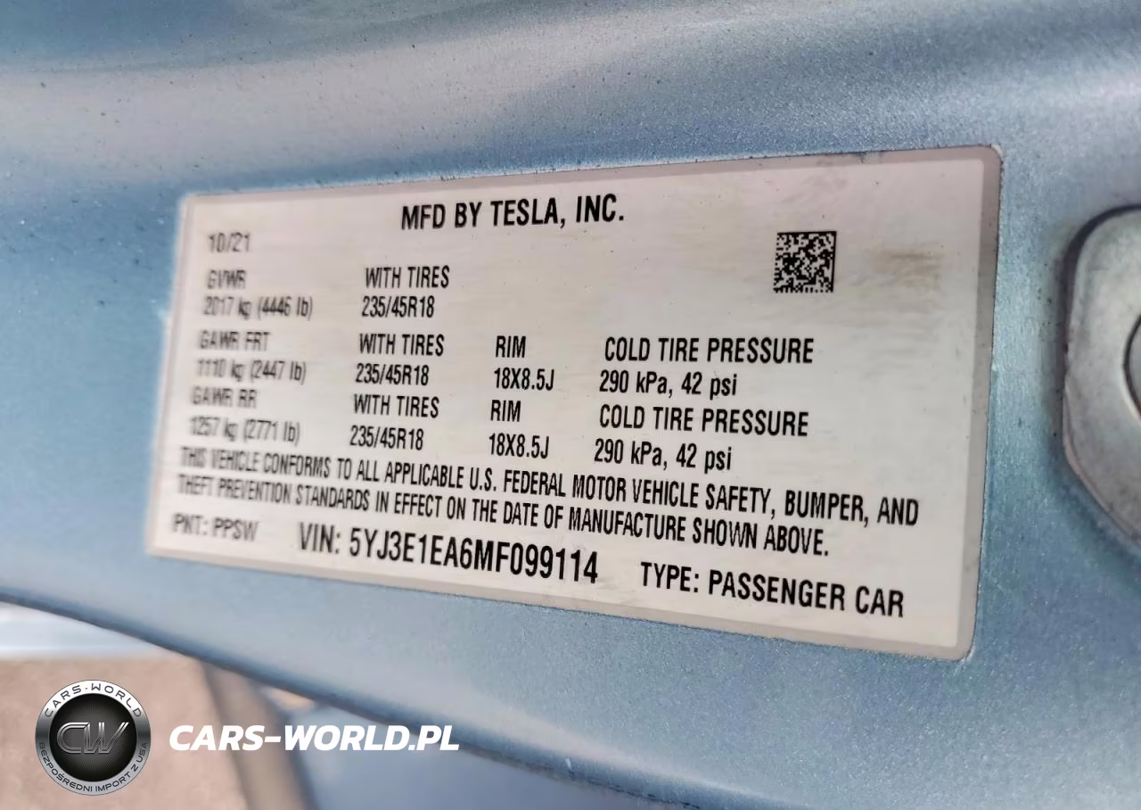 2021 Tesla Model 3 VIN:5YJ3E1EA6MF099114 - 12