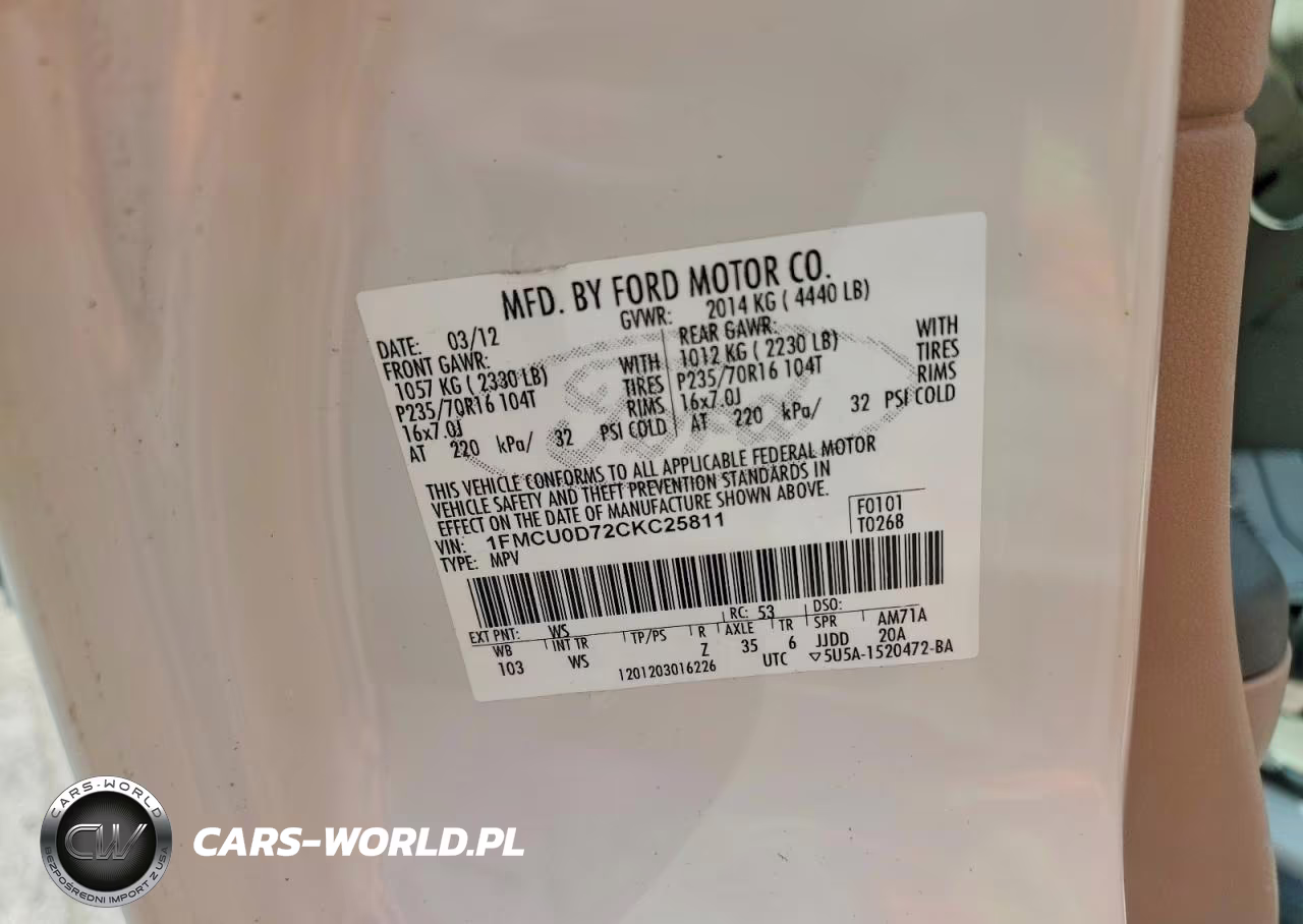2012 Ford Escape VIN:1FMCU0D72CKC25811 - 12