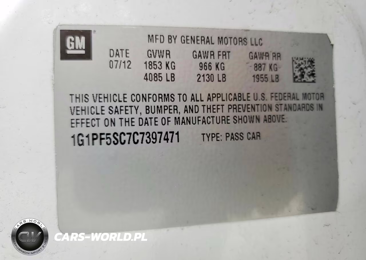 2012 Chevrolet Cruze Lt VIN:1G1PF5SC7C7397471 - 12