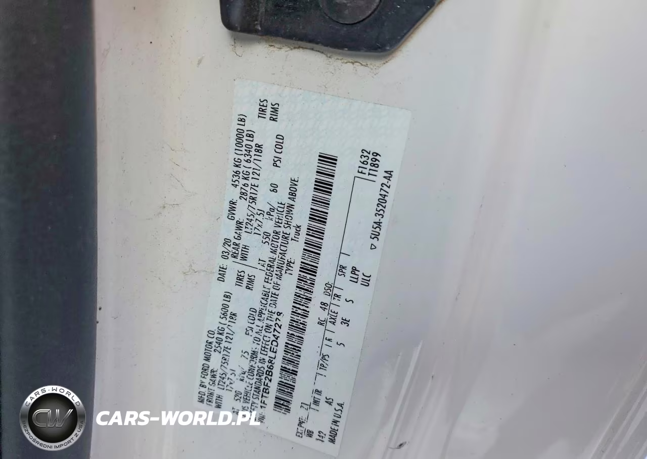 2020 Ford F250 Super Duty VIN:1FTBF2B68LED47278 - 13