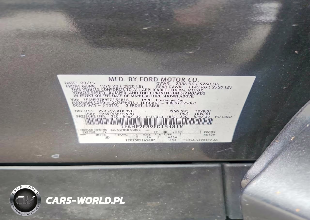 2015 Ford Taurus Sel VIN:1FAHP2E89FG154818 - 12