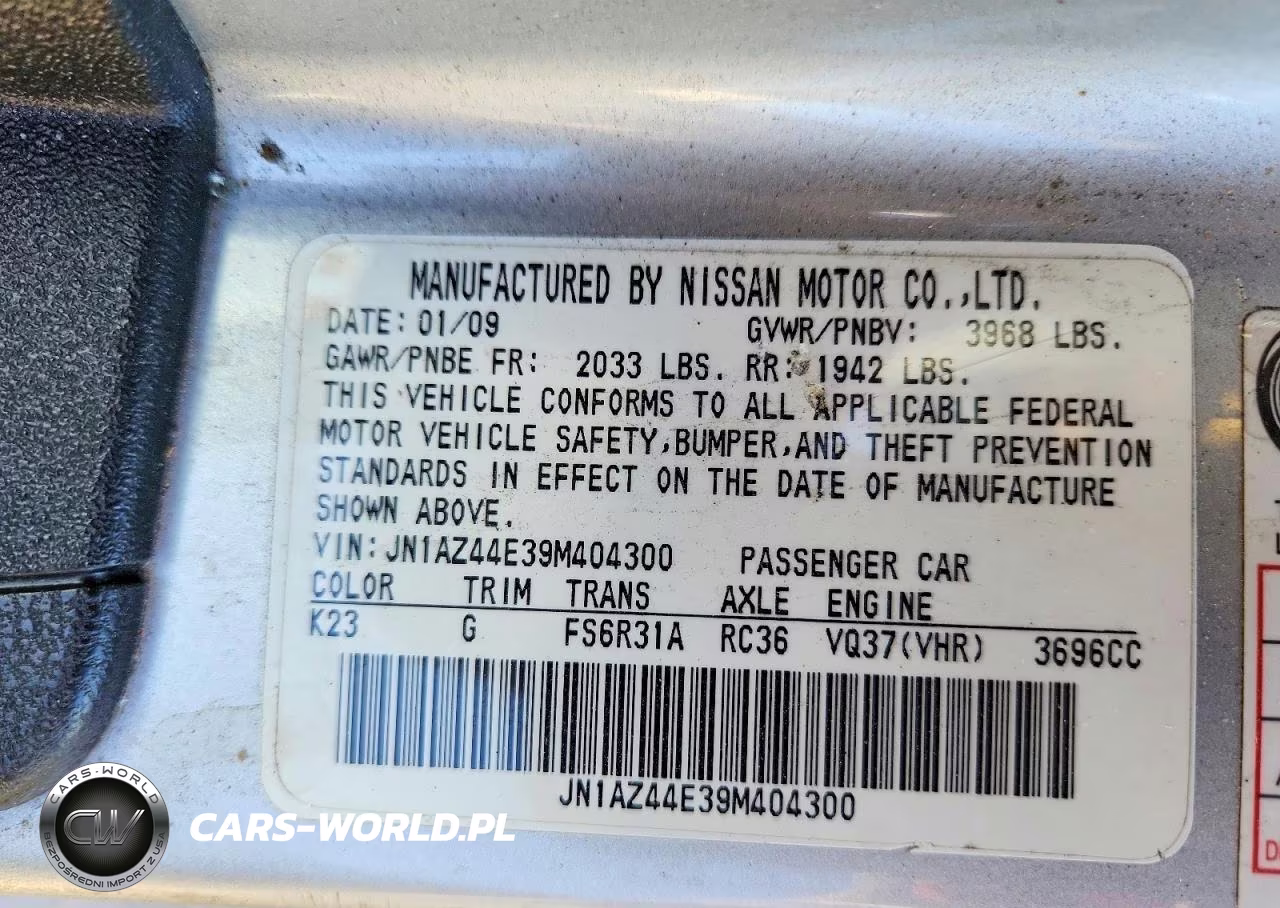 2009 Nissan 370Z Base VIN:JN1AZ44E39M404300 - 13