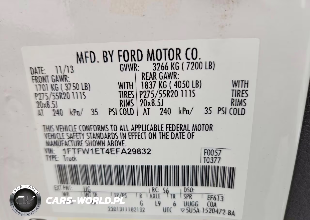 2014 Ford F150 Supercrew VIN:1FTFW1ET4EFA29832 - 13