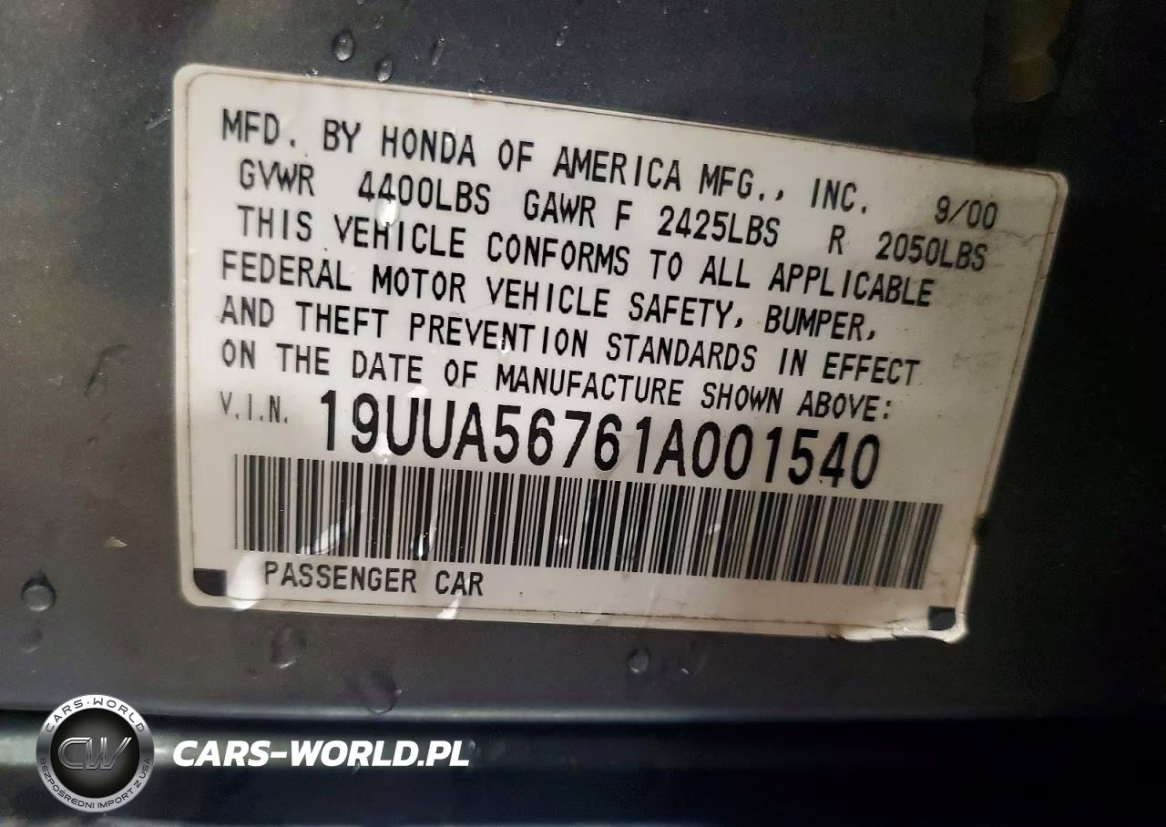 2001 Acura 3.2Tl VIN:19UUA56761A001540 - 12