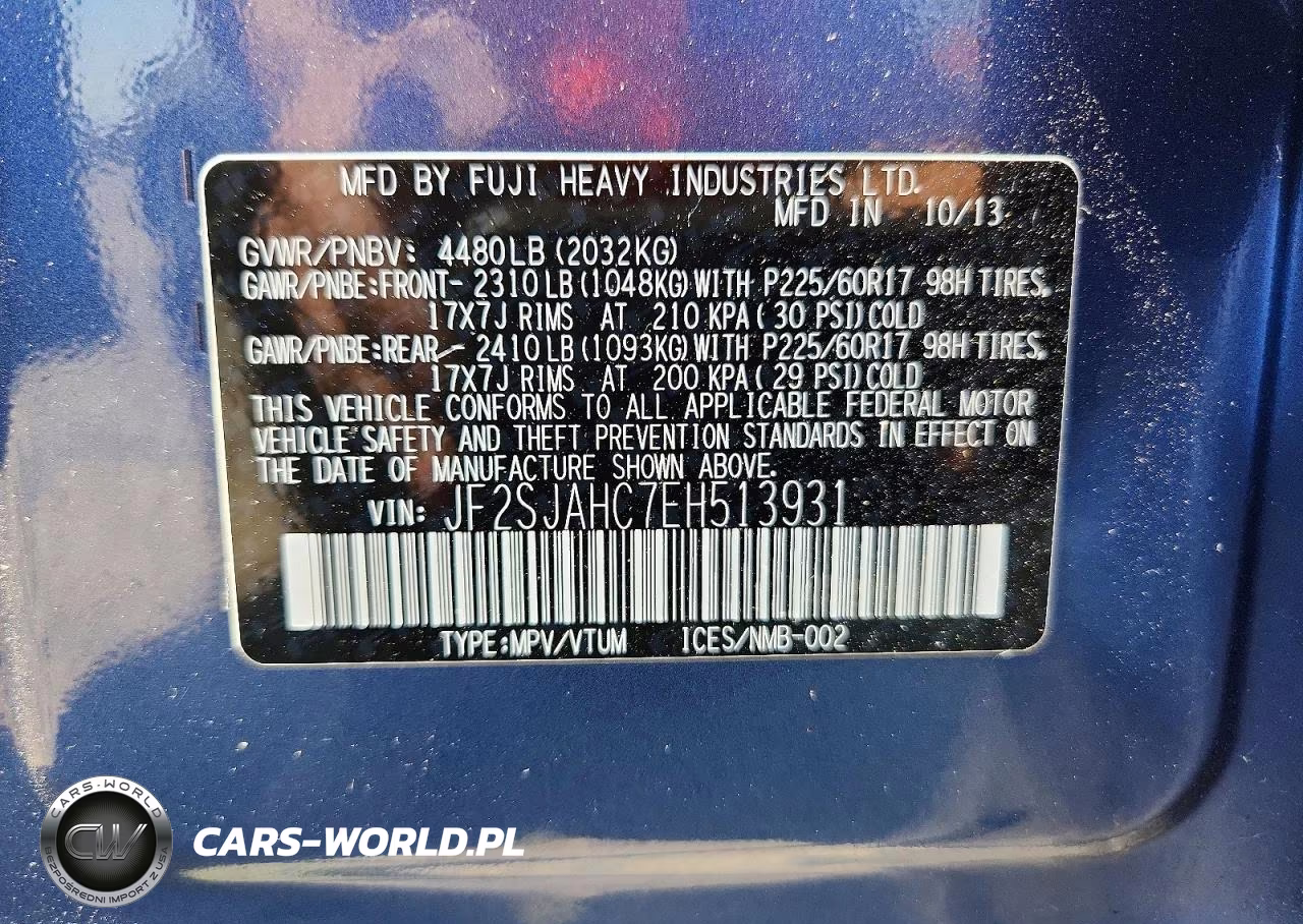 2014 Subaru Forester 2.5I Limited VIN:JF2SJAHC7EH513931 - 13