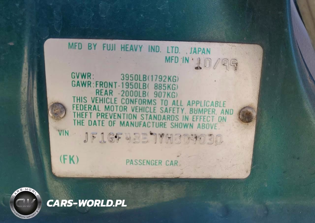 2000 Subaru Impreza Outback Sport VIN:JF1GF4857YH804030 - 12