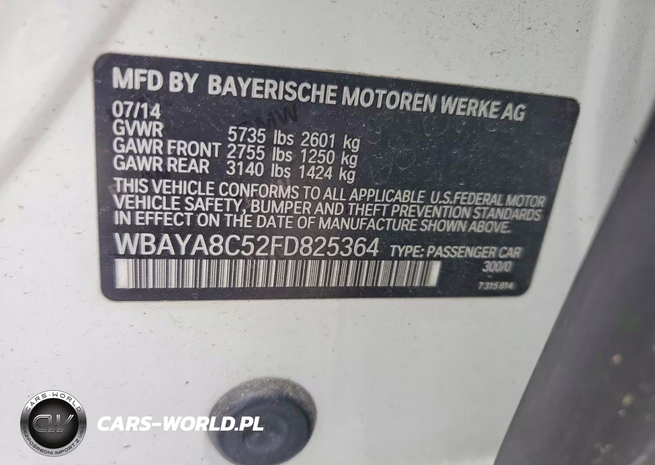 2015 BMW 750 I VIN:WBAYA8C52FD825364 - 12