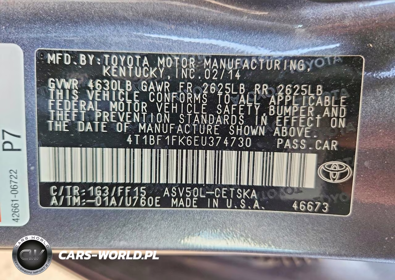 2014 Toyota Camry Se VIN:4T1BF1FK6EU374730 - 12