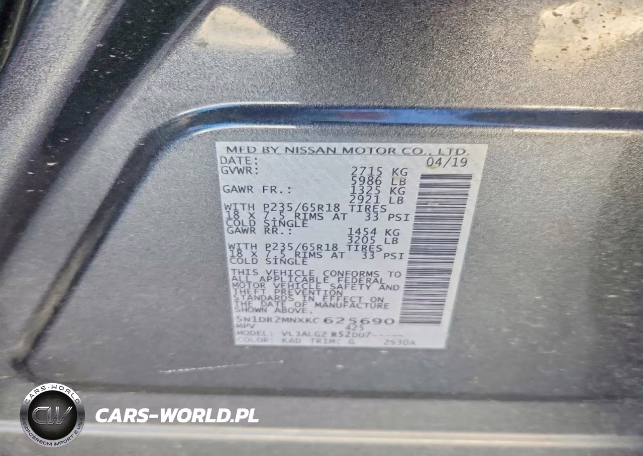 2019 Nissan Pathfinder Sl VIN:5N1DR2MNXKC625690 - 12