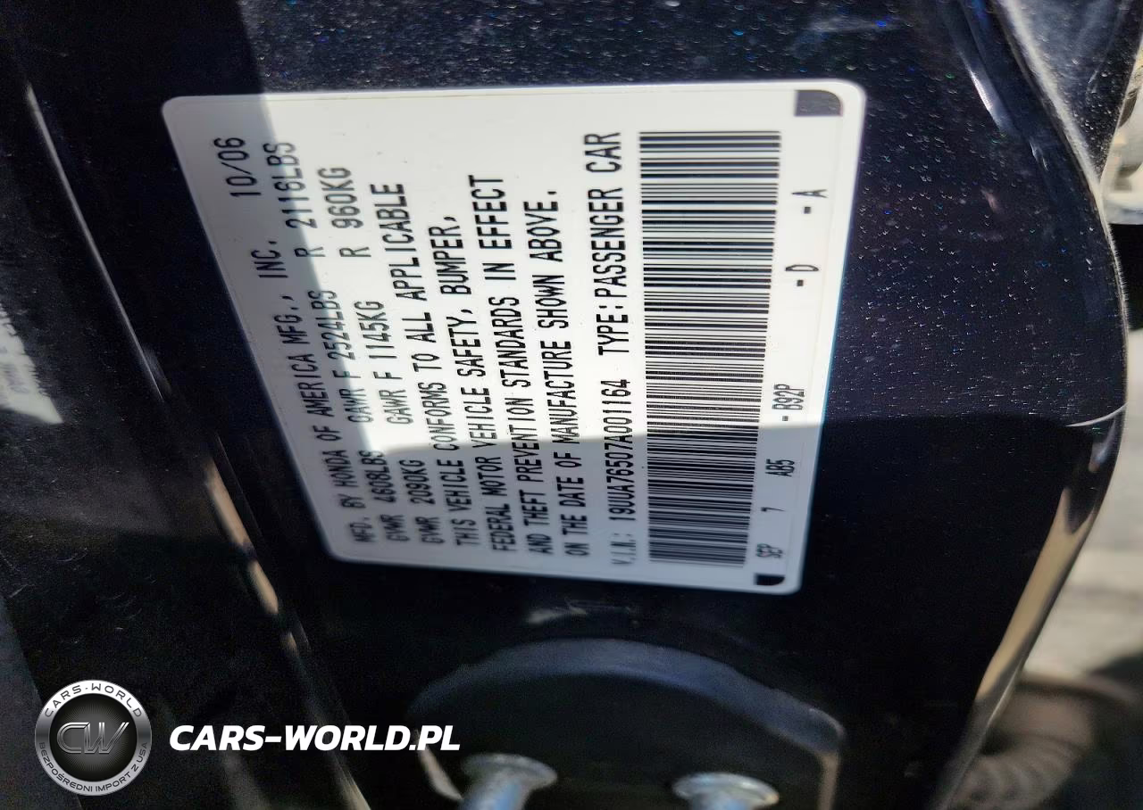 2007 Acura Tl Type S VIN:19UUA76507A001164 - 14