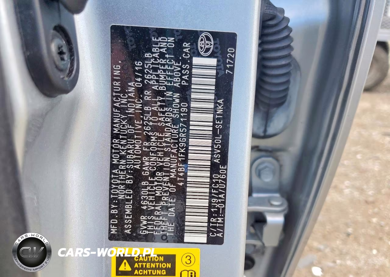 2016 Toyota Camry Le VIN:4T4BF1FK9GR571190 - 12