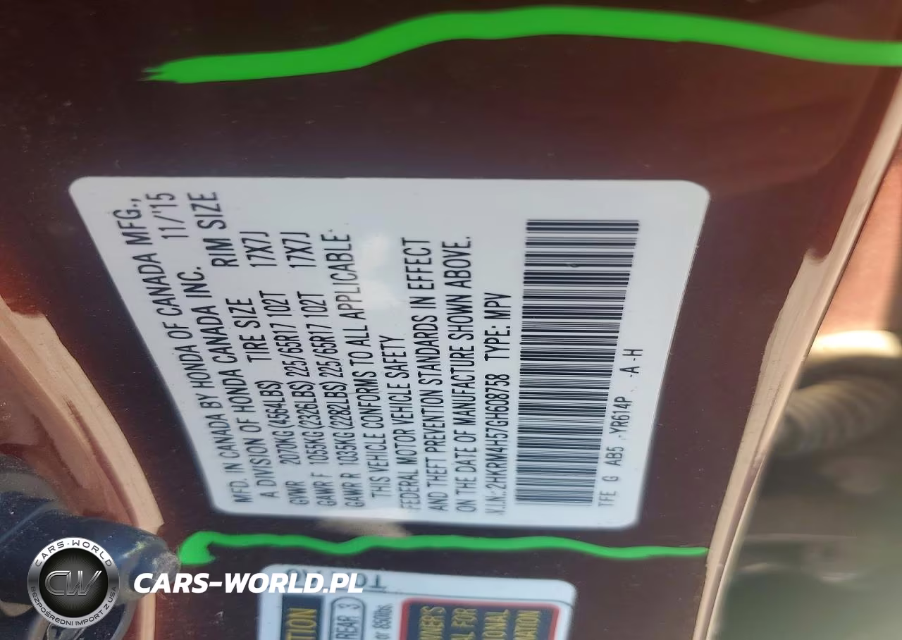 2016 Honda Cr-V Ex VIN:2HKRM4H57GH608758 - 13