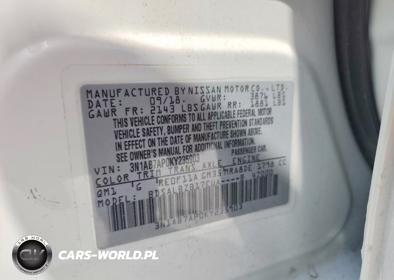 2019 Nissan Sentra S VIN:3N1AB7AP0KY235903 - 13