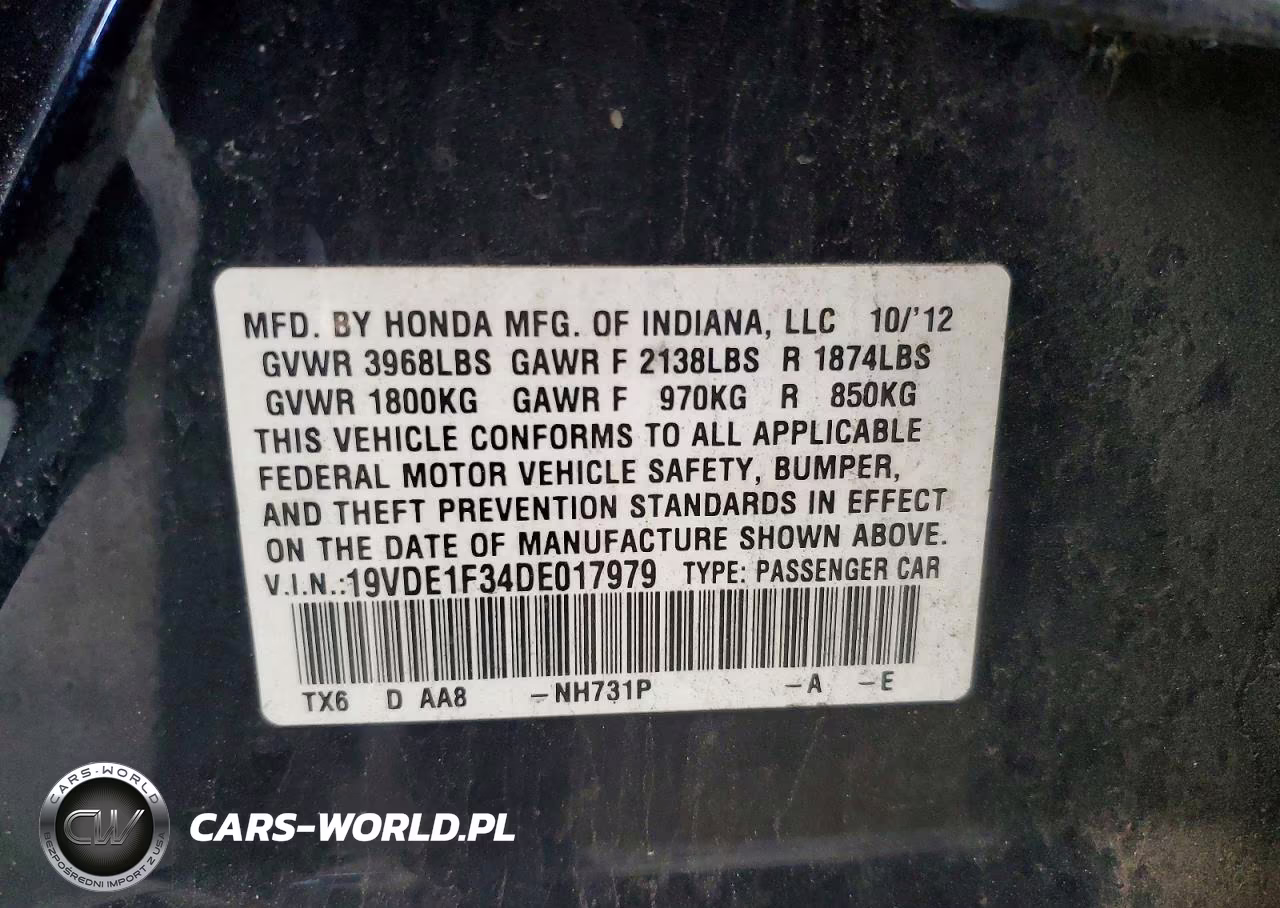 2013 Acura Ilx 20 VIN:19VDE1F34DE017979 - 12