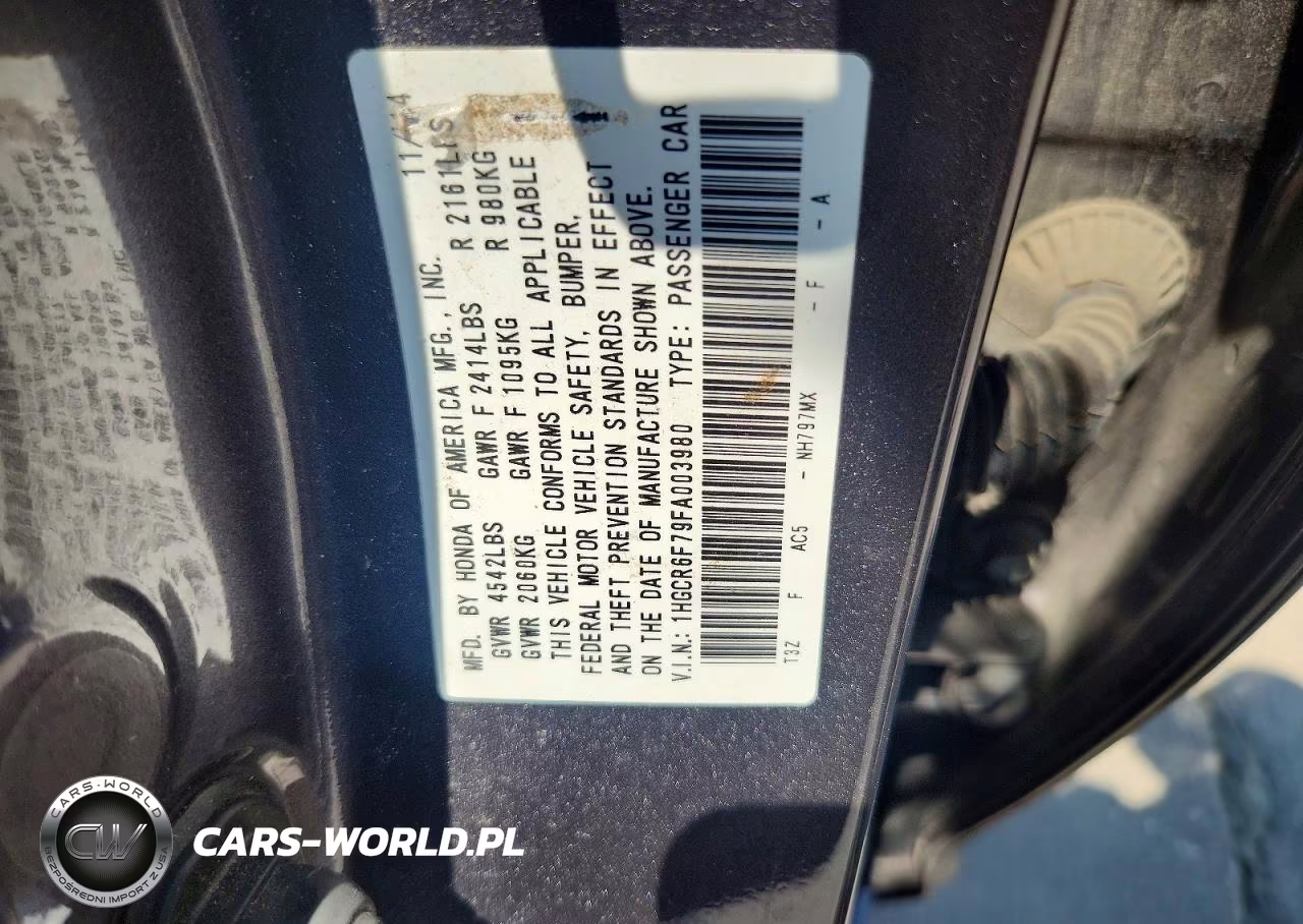 2015 Honda Accord Touring Hybrid VIN:1HGCR6F79FA003980 - 12