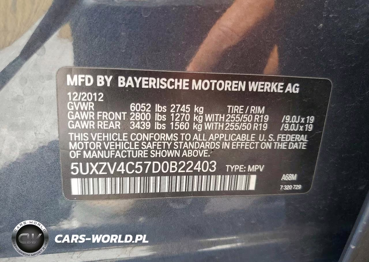2013 BMW X5 xDrive35I VIN:5UXZV4C57D0B22403 - 12