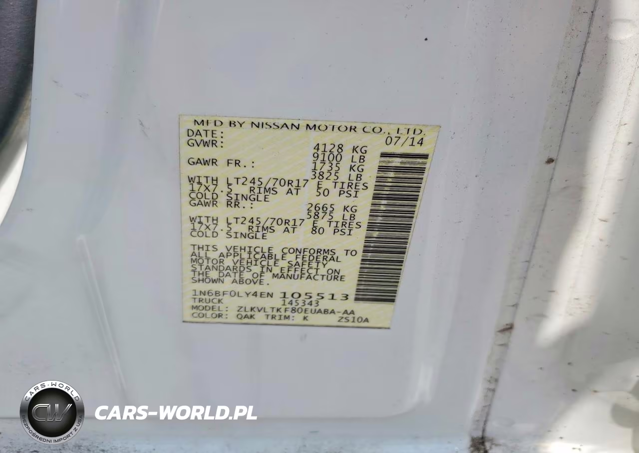 2014 Nissan Nv2500 Delivery Van VIN:1N6BF0LY4EN105513 - 13