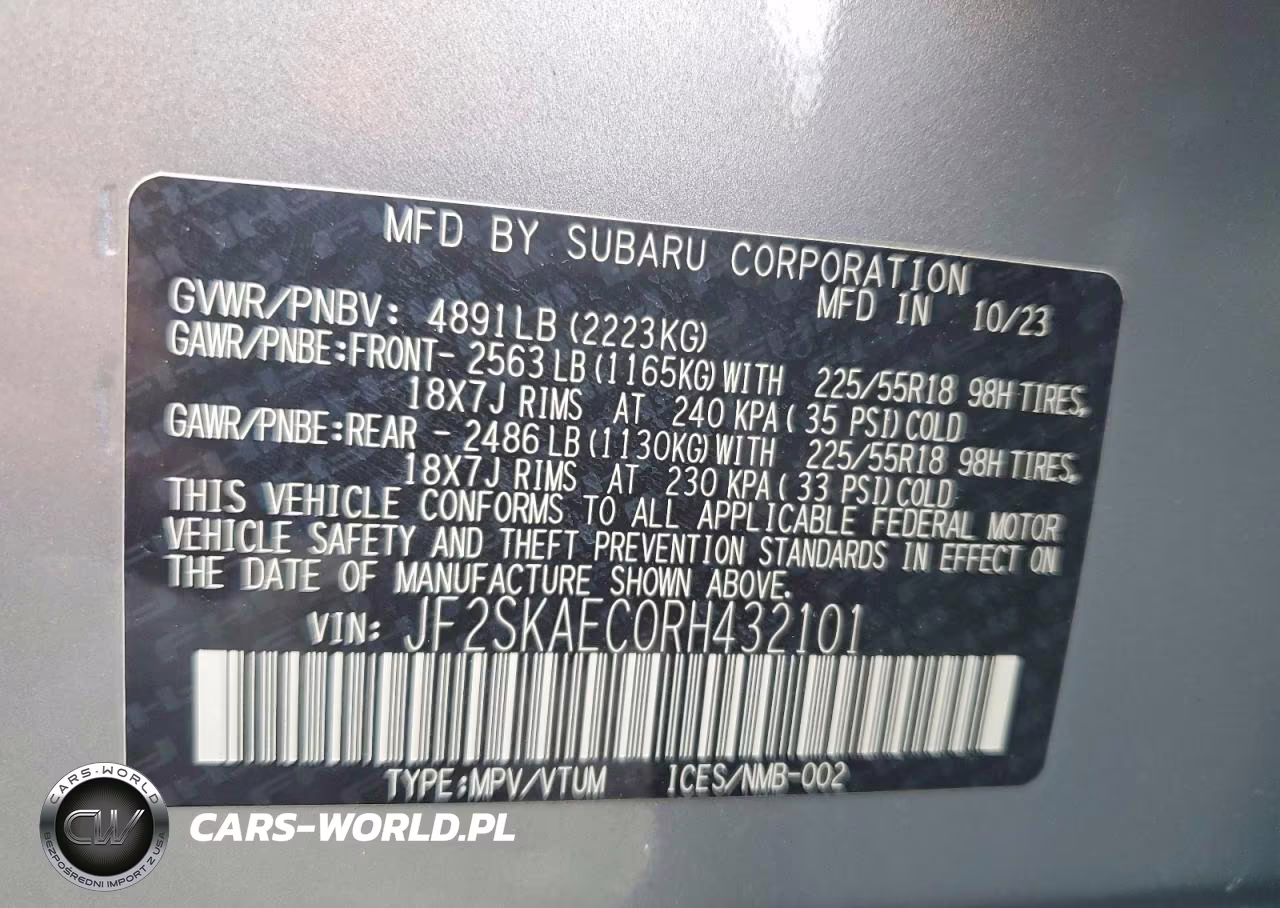 2024 Subaru Forester Sport VIN:JF2SKAEC0RH432101 - 13