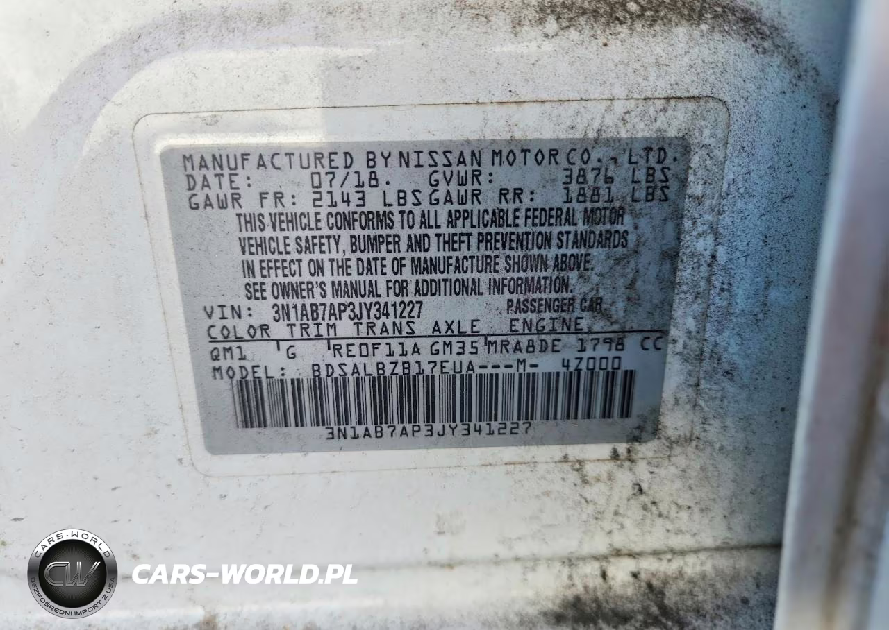 2018 Nissan Sentra S VIN:3N1AB7AP3JY341227 - 12