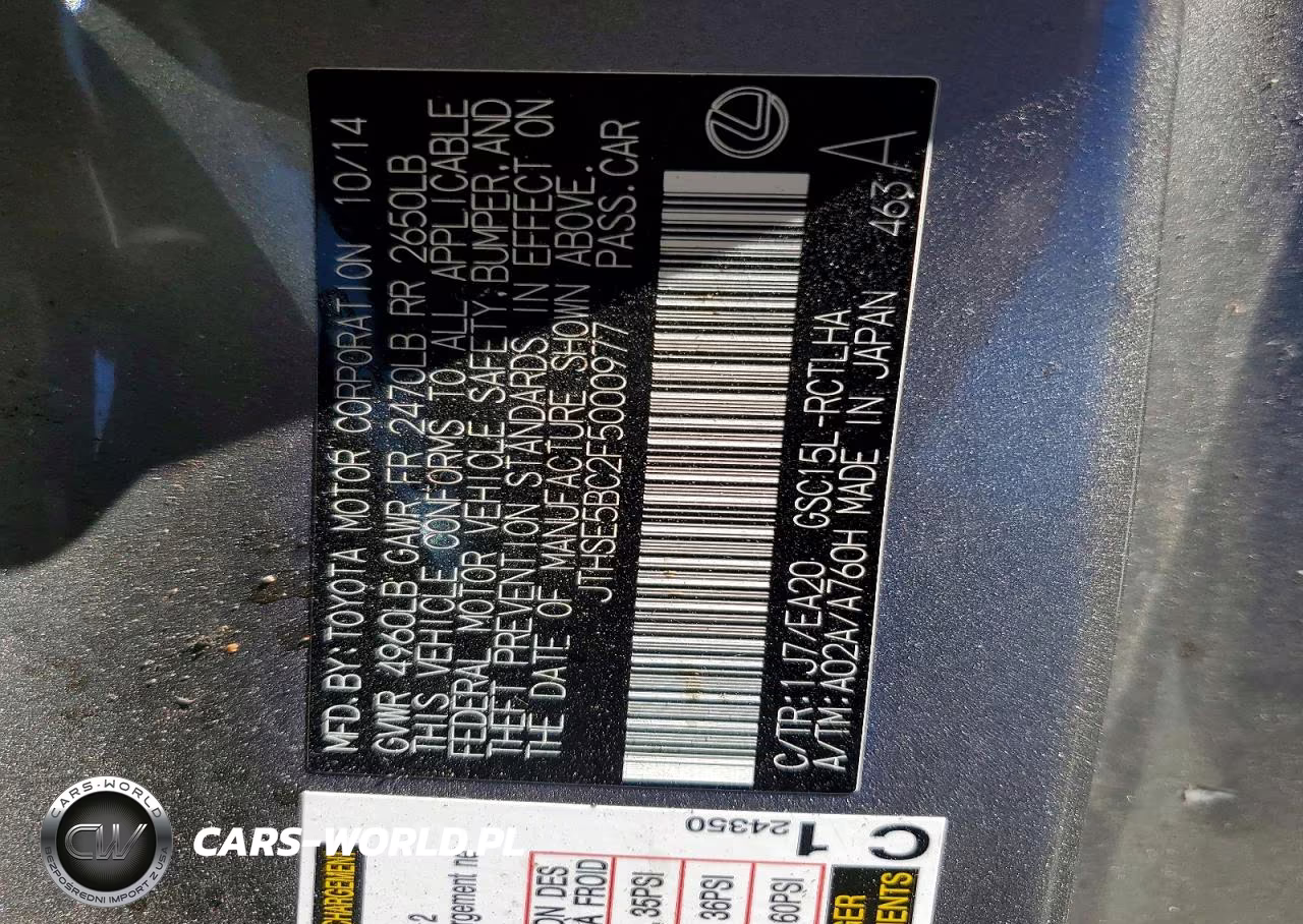 2015 Lexus Rc 350 VIN:JTHSE5BC2F5000977 - 12