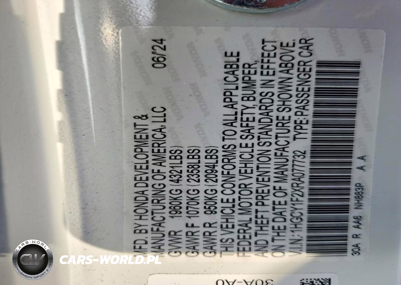 2024 Honda Accord Lx VIN:1HGCY1F2XRA077732 - 12