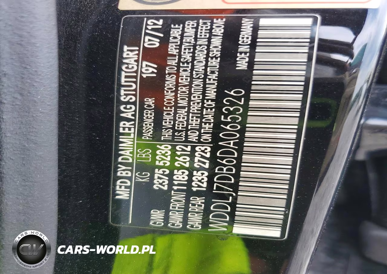 2013 Mercedes-Benz Cls 550 VIN:WDDLJ7DB6DA065326 - 12