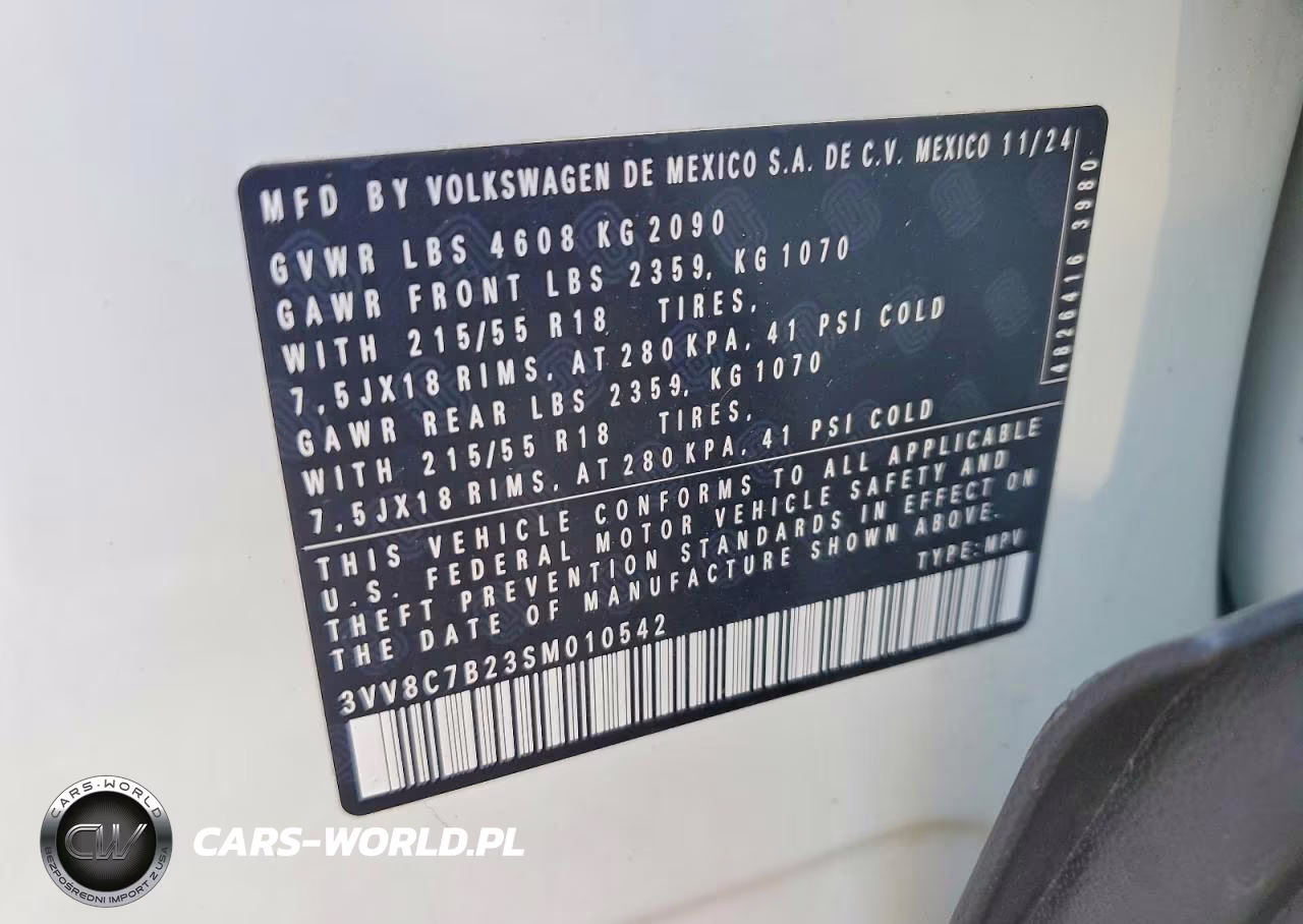 2025 Volkswagen Taos S VIN:3VV8C7B23SM010542 - 13