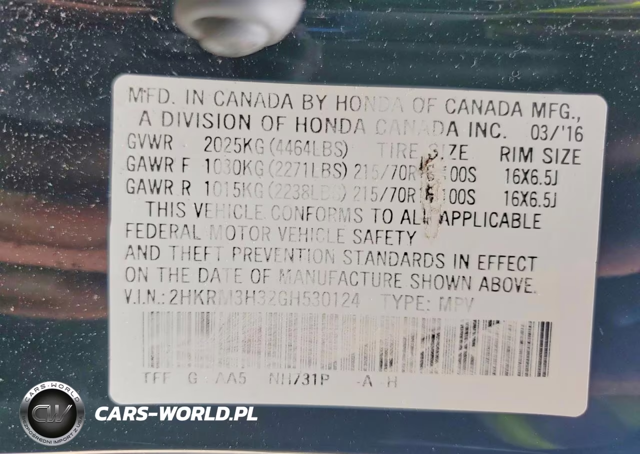 2016 Honda Cr-V Lx VIN:2HKRM3H32GH530124 - 13
