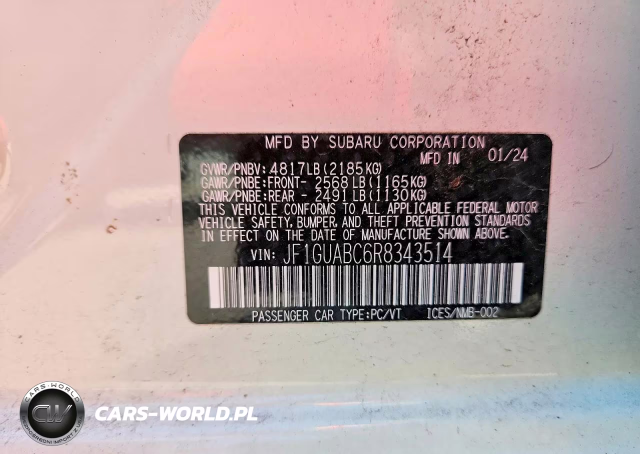 2024 Subaru Impreza VIN:JF1GUABC6R8343514 - 12