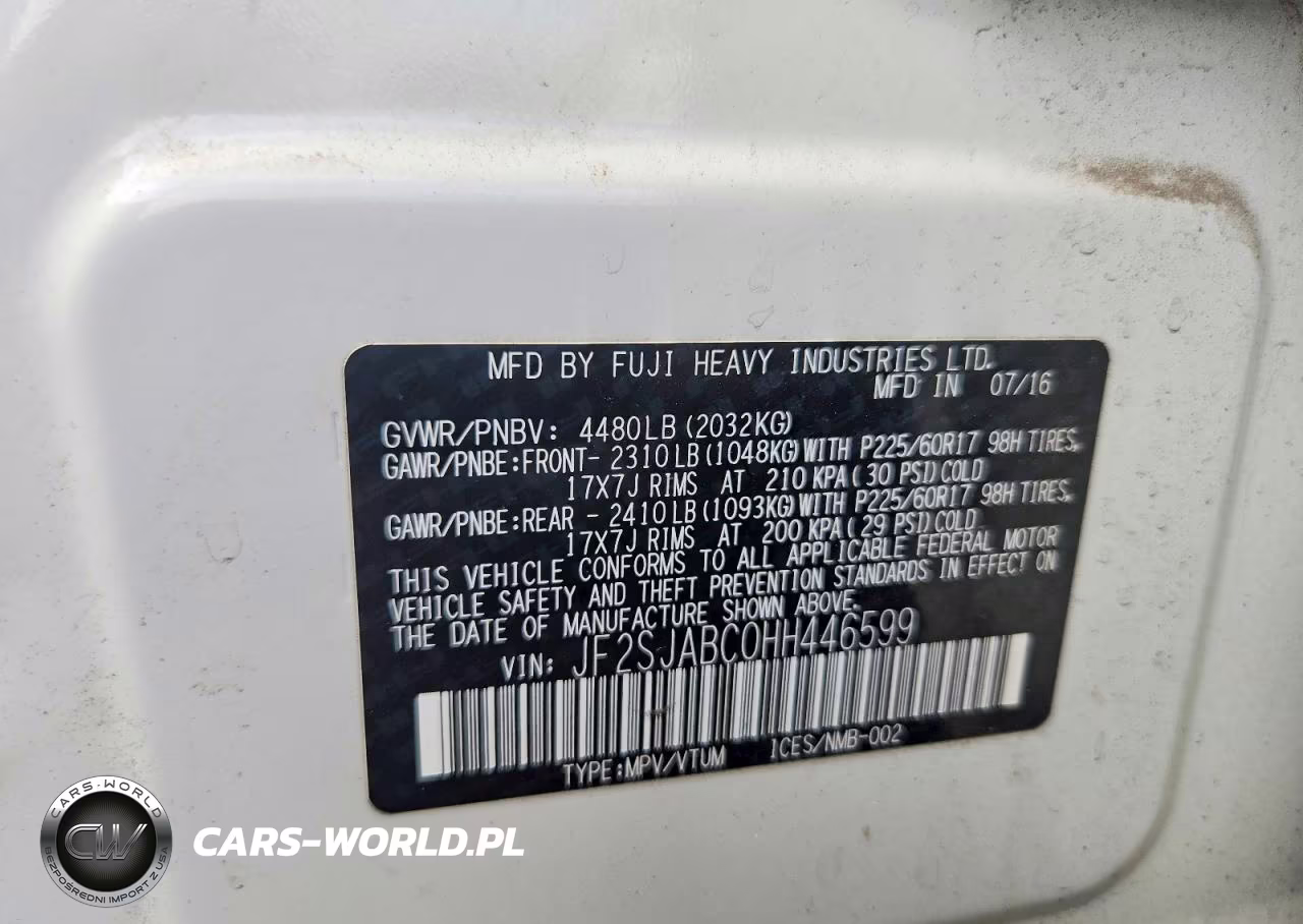 2017 Subaru Forester 2.5I VIN:JF2SJABC0HH446599 - 13