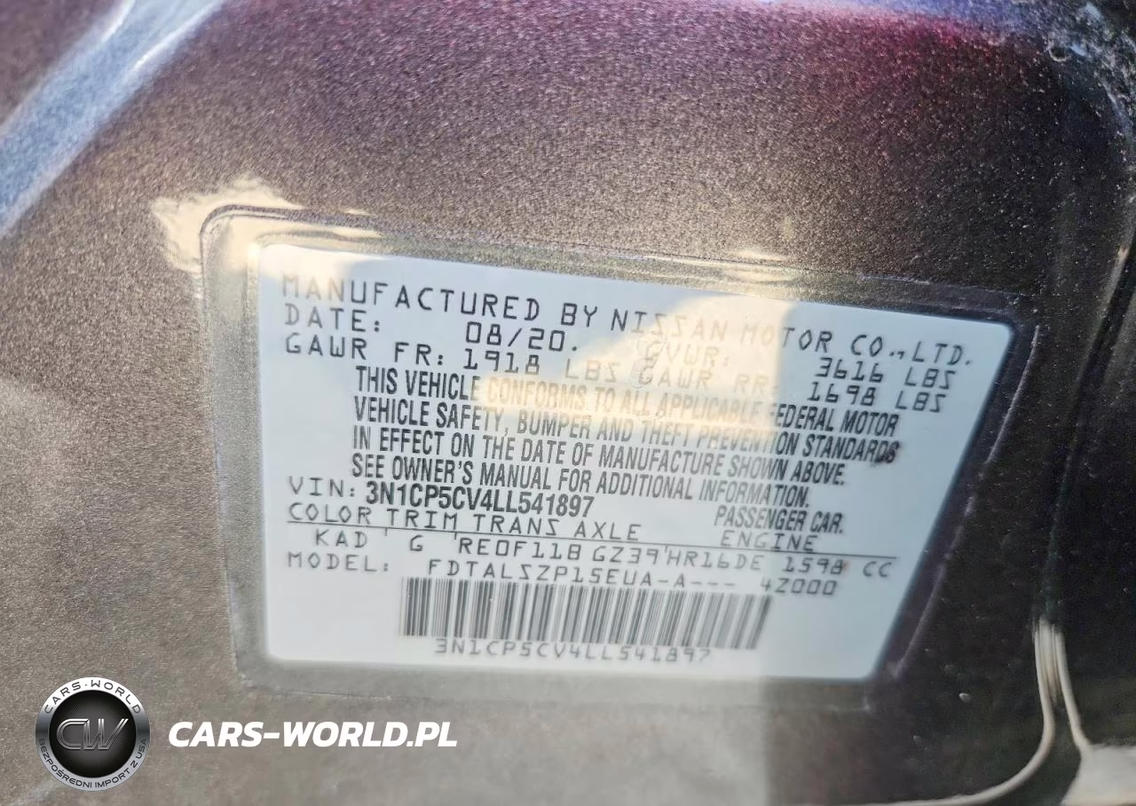 2020 Nissan Kicks Sv VIN:3N1CP5CV4LL541897 - 13