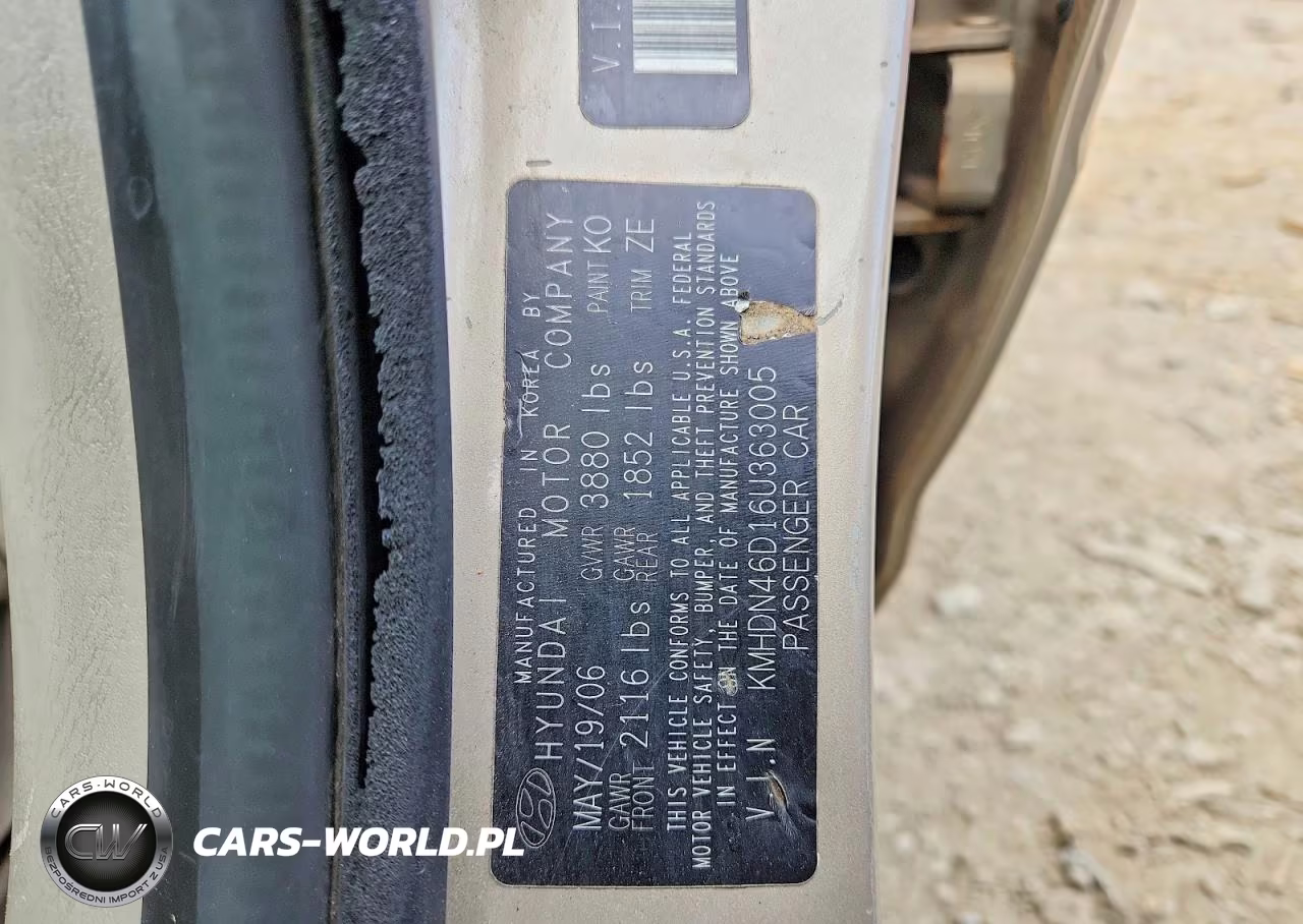 2006 Hyundai Elantra Gls VIN:KMHDN46D16U363005 - 12