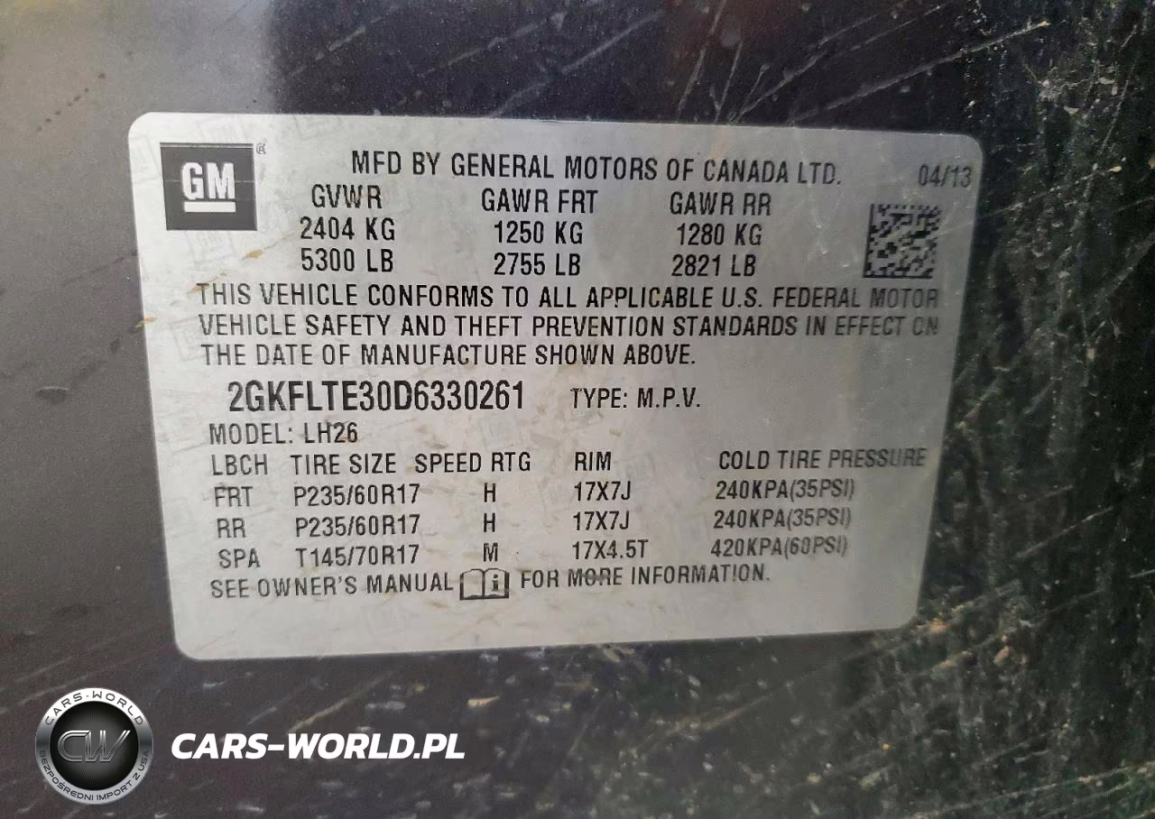 2013 GMC Terrain Sle VIN:2GKFLTE30D6330261 - 12