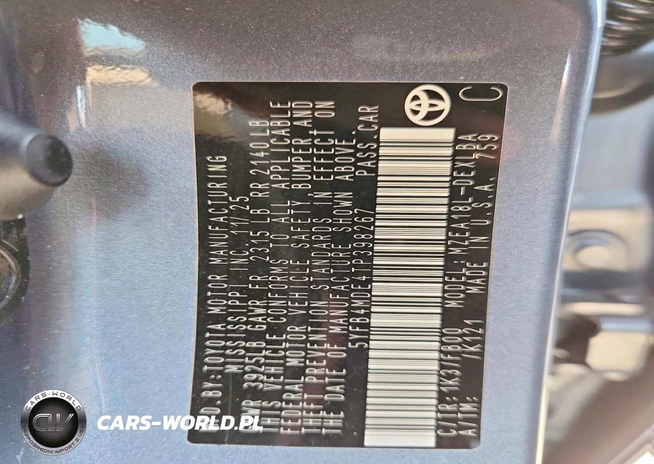 2026 Toyota Corolla Le VIN:5YFB4MDE4TP398267 - 12