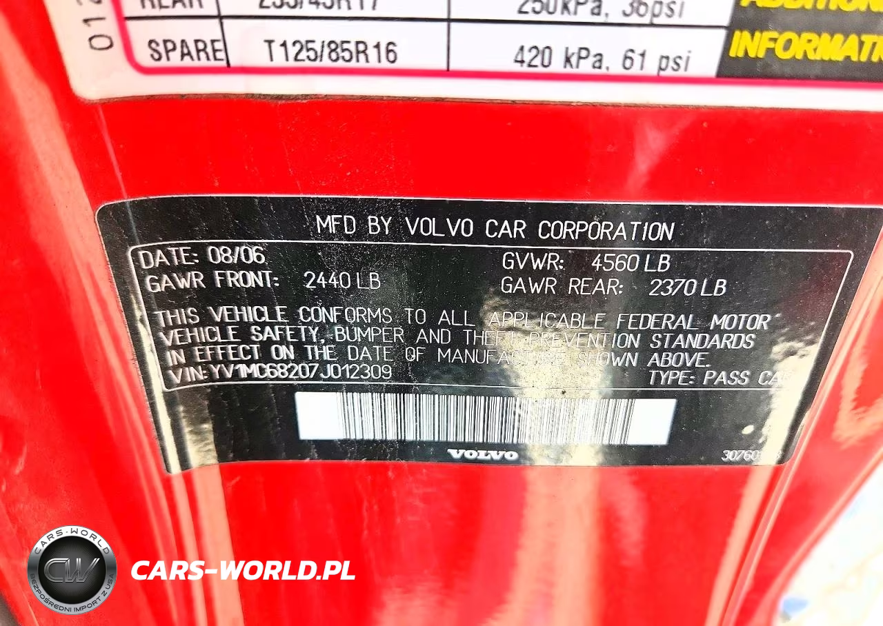 2007 Volvo C70 T5 VIN:YV1MC68207J012309 - 12