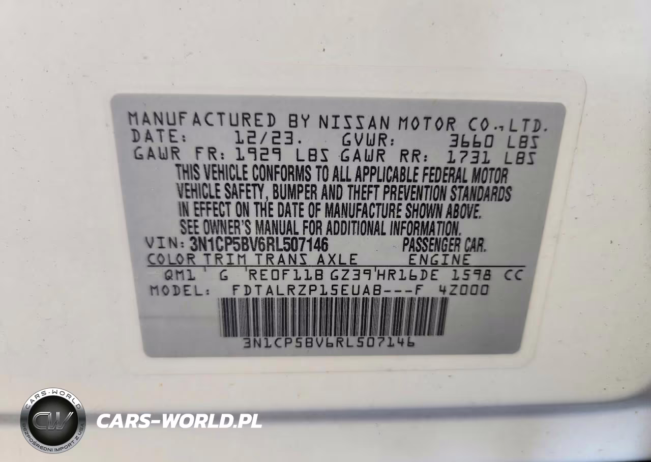 2024 Nissan Kicks S VIN:3N1CP5BV6RL507146 - 12