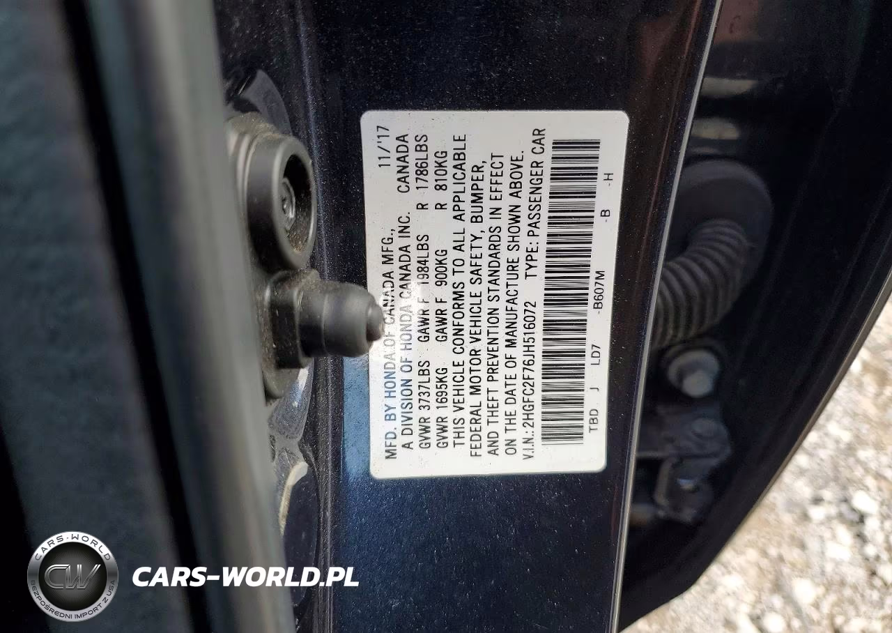 2018 Honda Civic Ex VIN:2HGFC2F76JH516072 - 13
