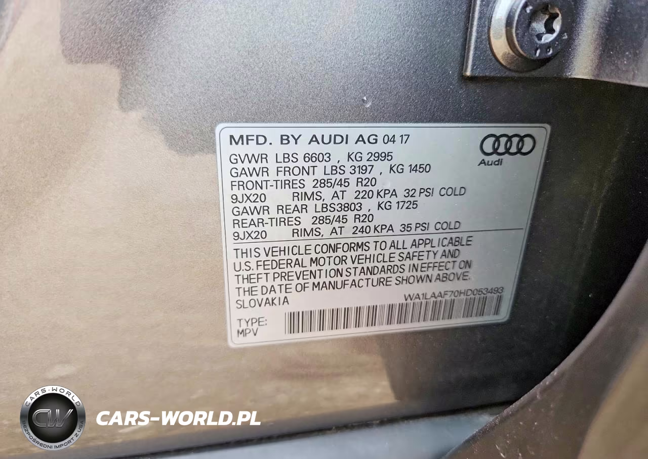 2017 Audi Q7 Premium Plus VIN:WA1LAAF70HD053493 - 12