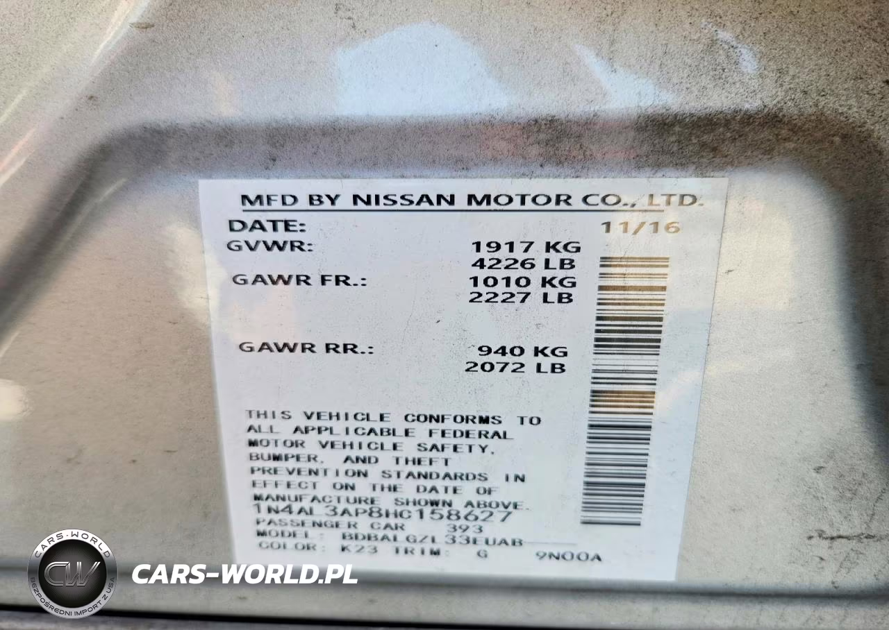 2017 Nissan Altima 2.5 S VIN:1N4AL3AP8HC158627 - 12