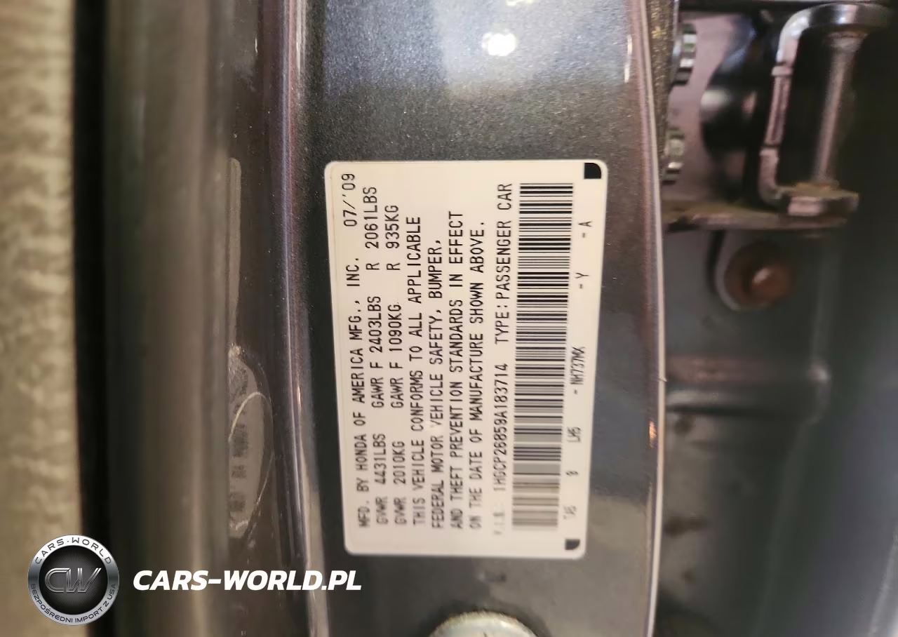 2009 Honda Accord Exl VIN:1HGCP26859A183714 - 12