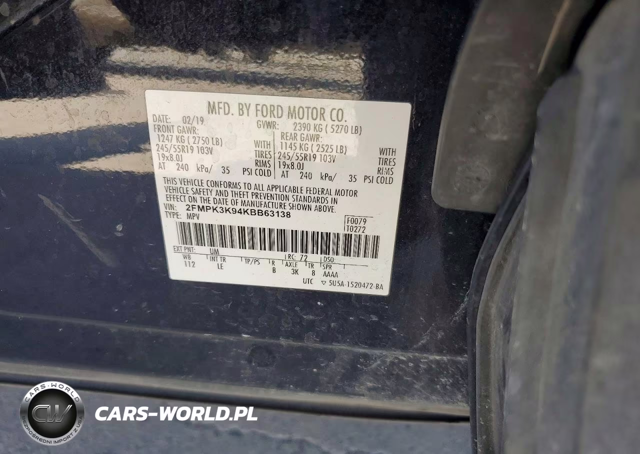 2019 Ford Edge Titanium VIN:2FMPK3K94KBB63138 - 12