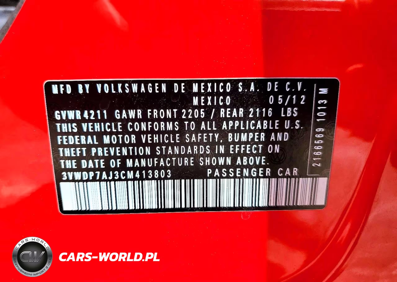 2012 Volkswagen Jetta Se VIN:3VWDP7AJ3CM413803 - 12
